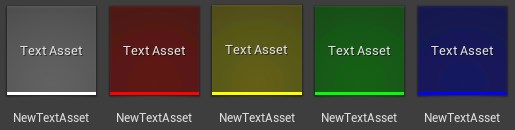 Different asset thumbnail colors