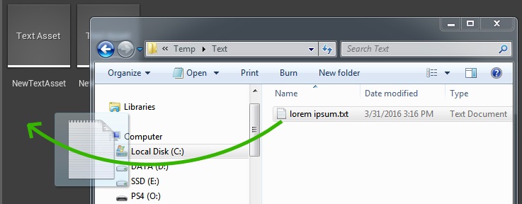 Drag & Drop Asset Creation